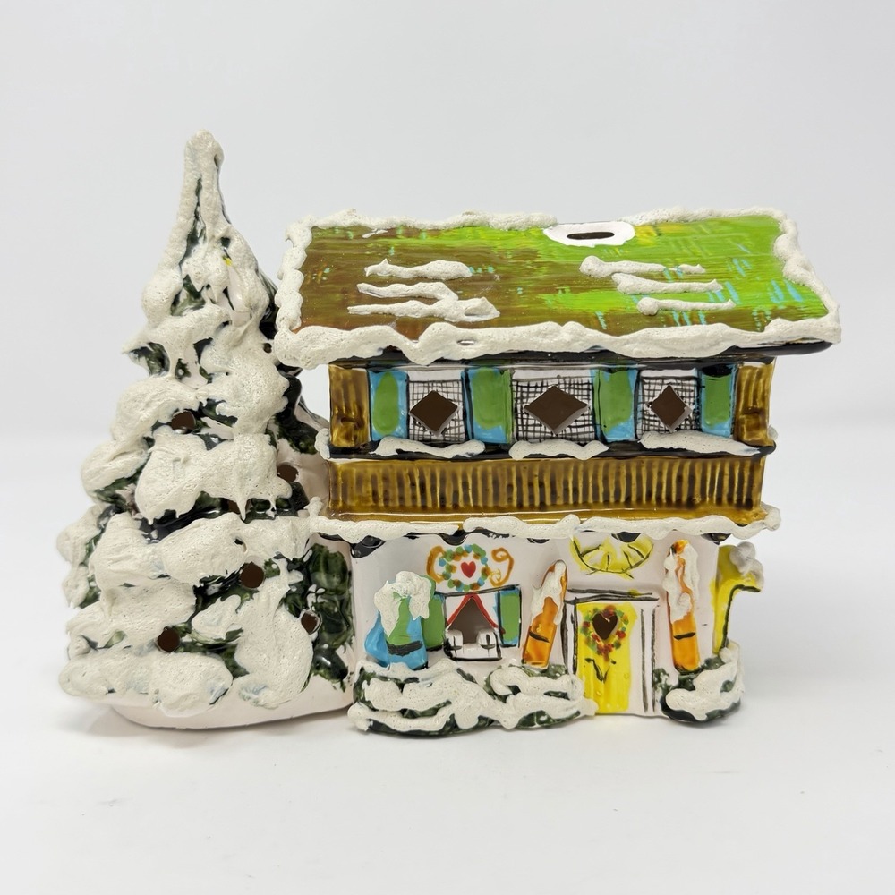 Vtg Dept 56 Snow Village Original 1970's Ski Mountain Lodge Ceramic House
